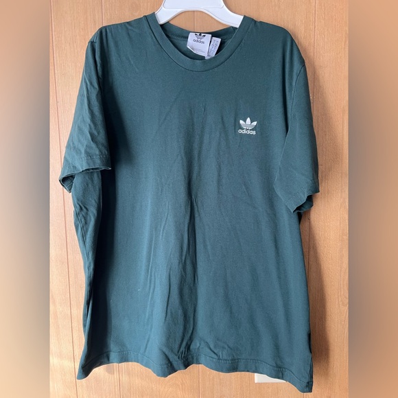 Adidas Original’s Mens Shirt Size Large Green With Trefoil Logo Short Sleeve - Picture 1 of 12